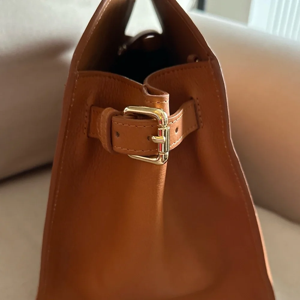 Claudia Firenze Brown Leather Tote Satchel Bag NWT TikTok Viral - Picture 4 of 7